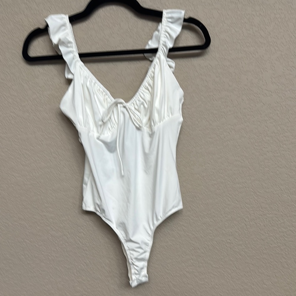 Princess Polly White Ruffle Bodysuit